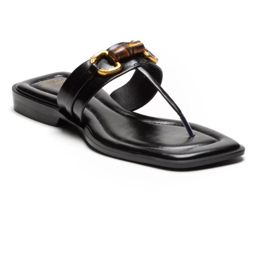 JEFFREY CAMPBELL BORA BORA
SANDAL Black leather squared sandal women size 6 new
